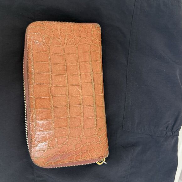 Auth MIU MIU Wallet Crocodile Embossed Leather Long Wallet Womens - Picture 4 of 9